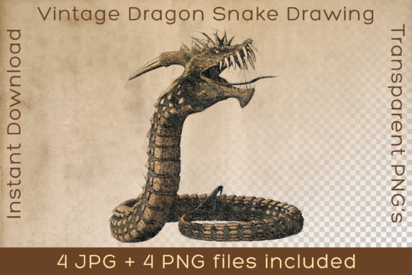 Download Dragon Snake Vintage Fiction Art Drawing - Snake Collection