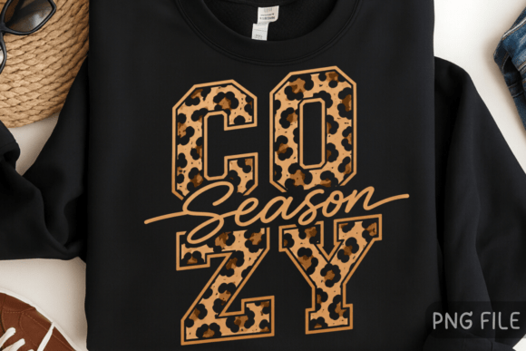 Download Cozy Season Leopard PNG, Retro Design - Season Collection