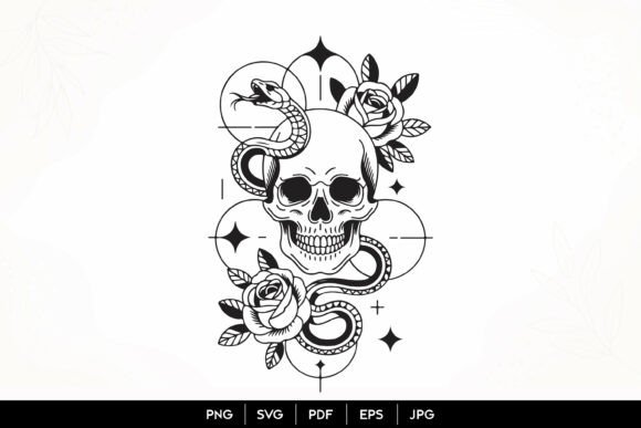 Download Skull Snake Rose Gothic SVG - Snake Collection
