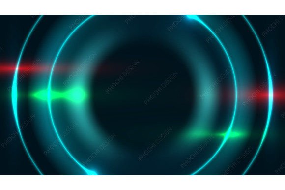 Download Abstract Blue Circles Neon Light Effect - Neon light effect Collection