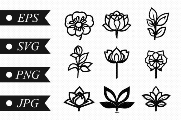 Download Set of Linear Flowers - Linear Collection